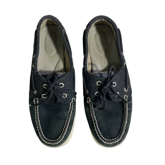 black sperrys top siders classic non slip boat shoes - Picture 1 of 10